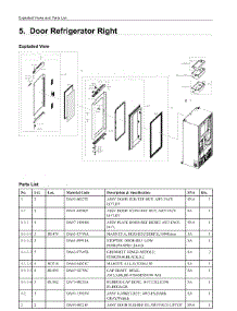 5. Door Refrigerator Right parts for Samsung Refrigerator RF22R7351DT/AA from AppliancePartsPros.com