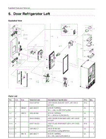 6. Door Refrigerator Left parts for Samsung Refrigerator RF22R7351DT/AA from AppliancePartsPros.com