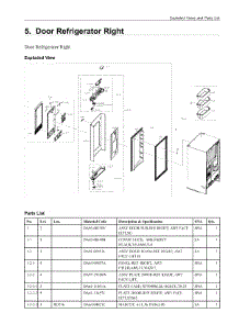 5. Door Refrigerator Right parts for Samsung Refrigerator RF22R7551SG/AA from AppliancePartsPros.com