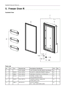 5. Freezer Door R parts for Samsung Refrigerator RF23J9018SR/AA from AppliancePartsPros.com