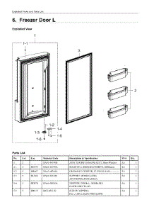 6. Freezer Door L parts for Samsung Refrigerator RF23J9018SR/AA from AppliancePartsPros.com