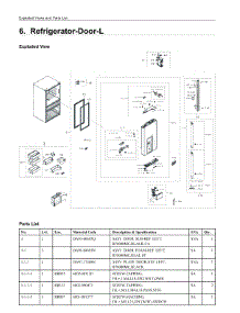 6. Refrigerator-Door-L parts for Samsung Refrigerator RF23M8960MT/AA from AppliancePartsPros.com