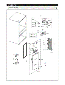 Left Refrigerator Door Parts parts for Samsung Refrigerator RF25HMIDBSR/AA from AppliancePartsPros.com