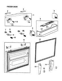 Freezer Door parts for Samsung Refrigerator RF265ABBPXAC from AppliancePartsPros.com