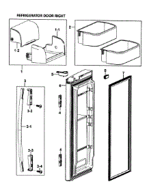 Right Door parts for Samsung Refrigerator RF265ABBPXAC from AppliancePartsPros.com