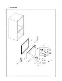 Freezer Door Parts parts for Samsung Refrigerator RF265BEAESR/AA from AppliancePartsPros.com