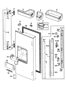 Left Door parts for Samsung Refrigerator RF267ABBPXAC from AppliancePartsPros.com