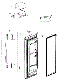 Right Door parts for Samsung Refrigerator RF26XAEWP/XAA-00 from AppliancePartsPros.com