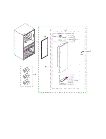 Right Refrigerator Door parts for Samsung Refrigerator RF28HMEDBSG/AA from AppliancePartsPros.com