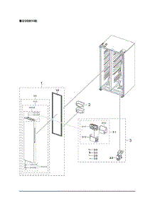 Freezer Door Parts parts for Samsung Refrigerator RS28A5F61SR/AA-00 from AppliancePartsPros.com