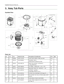 3. Assy Tub Parts parts for Samsung Washer WA10F5S2QWW from AppliancePartsPros.com