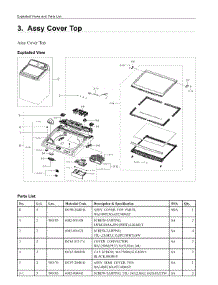 3. Assy Cover Top parts for Samsung Washer WA44A3405AP/A4 from AppliancePartsPros.com