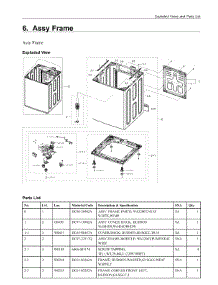6. Assy Frame parts for Samsung Washer WA44A3405AW/A4 from AppliancePartsPros.com