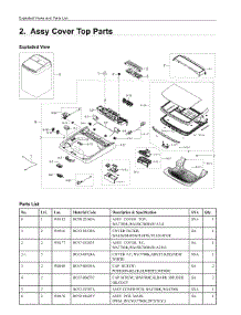 2. Assy Cover Top Parts parts for Samsung Washer WA45K7600AW/AA from AppliancePartsPros.com