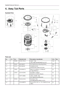 4. Assy Tub Parts parts for Samsung Washer WA45K7600AW/AA from AppliancePartsPros.com