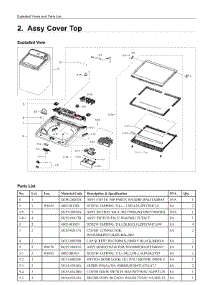2. Assy Cover Top parts for Samsung Washer WA45T3400AP/A4 from AppliancePartsPros.com