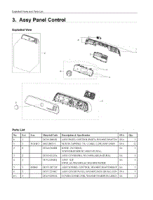 3. Assy Panel Control parts for Samsung Washer WA45T3400AP/A4 from AppliancePartsPros.com