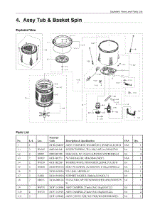 4. Assy Tub & Basket Spin parts for Samsung Washer WA45T3400AP/A4 from AppliancePartsPros.com