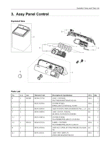 3. Assy Panel Control parts for Samsung Washer WA48J7700AW/AA from AppliancePartsPros.com