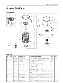 4. Assy Tub Parts parts for Samsung Washer WA48J7770AP/AA from AppliancePartsPros.com