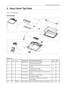 3. Assy Cover Top Parts parts for Samsung Washer WA51A5505AC/US from AppliancePartsPros.com
