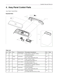 4. Assy Panel Control Parts parts for Samsung Washer WA51A5505AC/US from AppliancePartsPros.com
