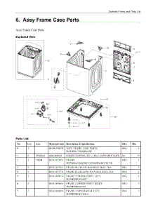 6. Assy Frame Case Parts parts for Samsung Washer WA51A5505AC/US from AppliancePartsPros.com