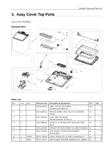 3. Assy Cover Top Parts parts for Samsung Washer WA52A5500AC/US from AppliancePartsPros.com