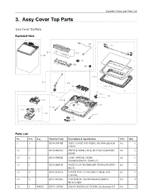 3. Assy Cover Top Parts parts for Samsung Washer WA52A5500AV/US from AppliancePartsPros.com