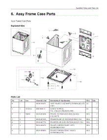6. Assy Frame Case Parts parts for Samsung Washer WA52A5500AV/US from AppliancePartsPros.com