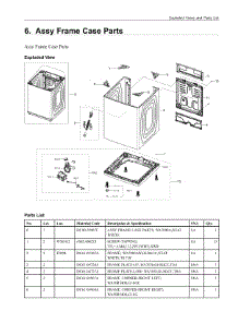 6. Assy Frame Case Parts parts for Samsung Washer WA52A5500AW/US from AppliancePartsPros.com