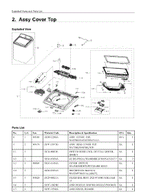 2. Assy Cover Top parts for Samsung Washer WA52J8700AP/AA from AppliancePartsPros.com