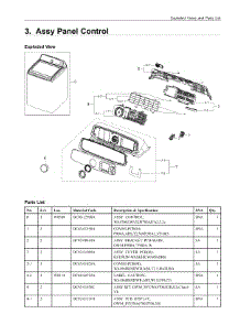 3. Assy Panel Control parts for Samsung Washer WA52J8700AP/AA from AppliancePartsPros.com