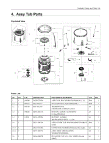 4. Assy Tub Parts parts for Samsung Washer WA52J8700AP/AA from AppliancePartsPros.com