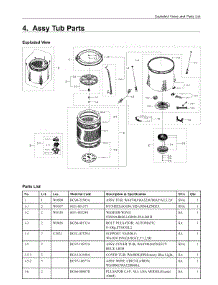 4. Assy Tub Parts parts for Samsung Washer WA52J8700AW/AA from AppliancePartsPros.com