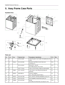 5. Assy Frame Case Parts parts for Samsung Washer WA52M8650AV/A4 from AppliancePartsPros.com