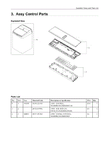 3. Assy Control Parts parts for Samsung Washer WA52M8650AV/A4 from AppliancePartsPros.com