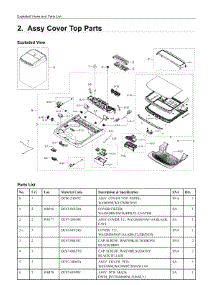 2. Assy Cover Top Parts parts for Samsung Washer WA52M8650AV/A4 from AppliancePartsPros.com