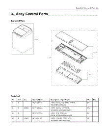 3. Assy Control Parts parts for Samsung Washer WA52M8650AW/A4 from AppliancePartsPros.com