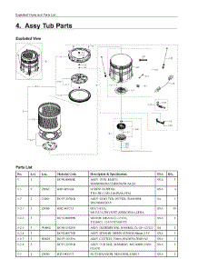 4. Assy Tub Parts parts for Samsung Washer WA52M8650AW/A4 from AppliancePartsPros.com
