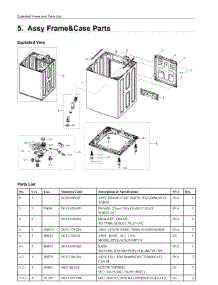 5. Assy Frame&Case Parts parts for Samsung Washer WA52M8650AW/A4 from AppliancePartsPros.com