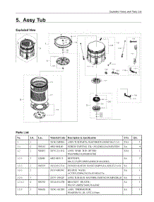 5. Assy Tub parts for Samsung Washer WA54M8750AV/A4 from AppliancePartsPros.com
