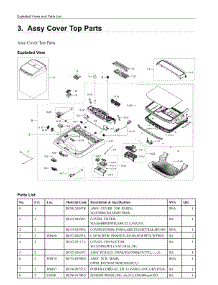 3. Assy Cover Top Parts parts for Samsung Washer WA54M8750AW/A4 from AppliancePartsPros.com