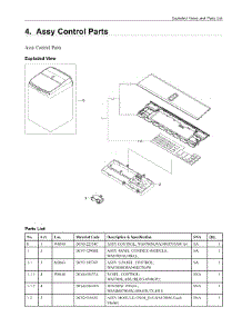4. Assy Control Parts parts for Samsung Washer WA54M8750AW/A4 from AppliancePartsPros.com