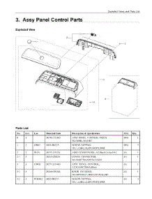 3. Assy Panel Control Parts parts for Samsung Washer WA54R7200AV/US from AppliancePartsPros.com