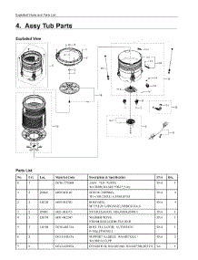 4. Assy Tub Parts parts for Samsung Washer WA54R7200AV/US from AppliancePartsPros.com