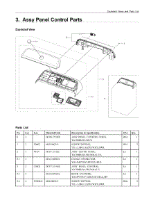 3. Assy Panel Control Parts parts for Samsung Washer WA54R7600AC/US from AppliancePartsPros.com