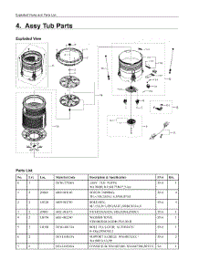4. Assy Tub Parts parts for Samsung Washer WA54R7600AC/US from AppliancePartsPros.com