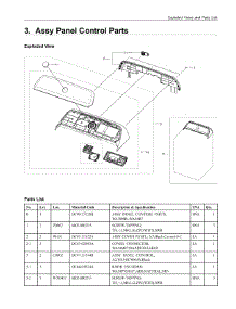 3. Assy Panel Control Parts parts for Samsung Washer WA54R7600AV/US from AppliancePartsPros.com
