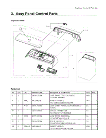 3. Assy Panel Control Parts parts for Samsung Washer WA54R7600AW/US from AppliancePartsPros.com